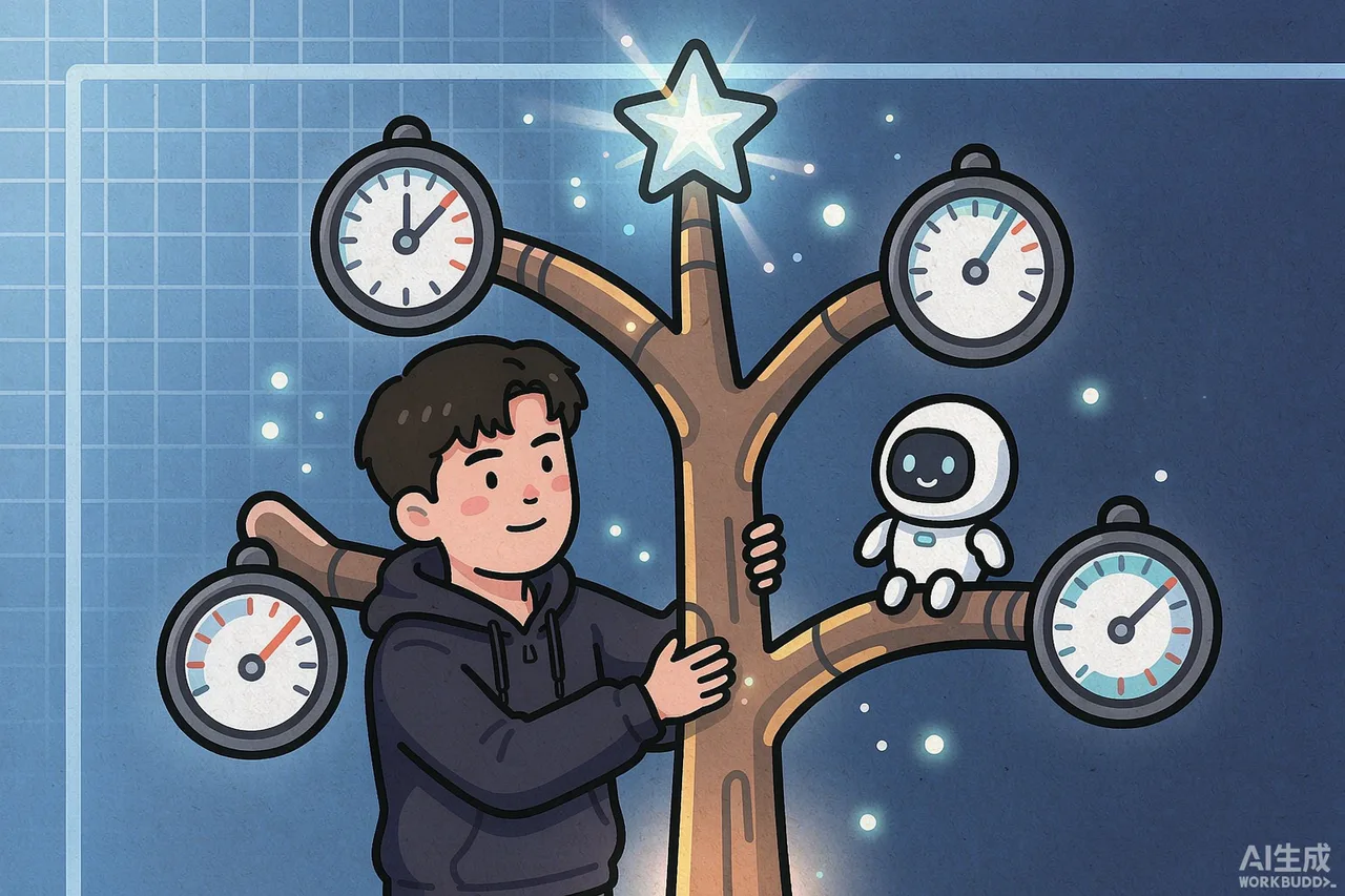 指标树：树顶是北极星，每个分支挂着可量化的仪表盘